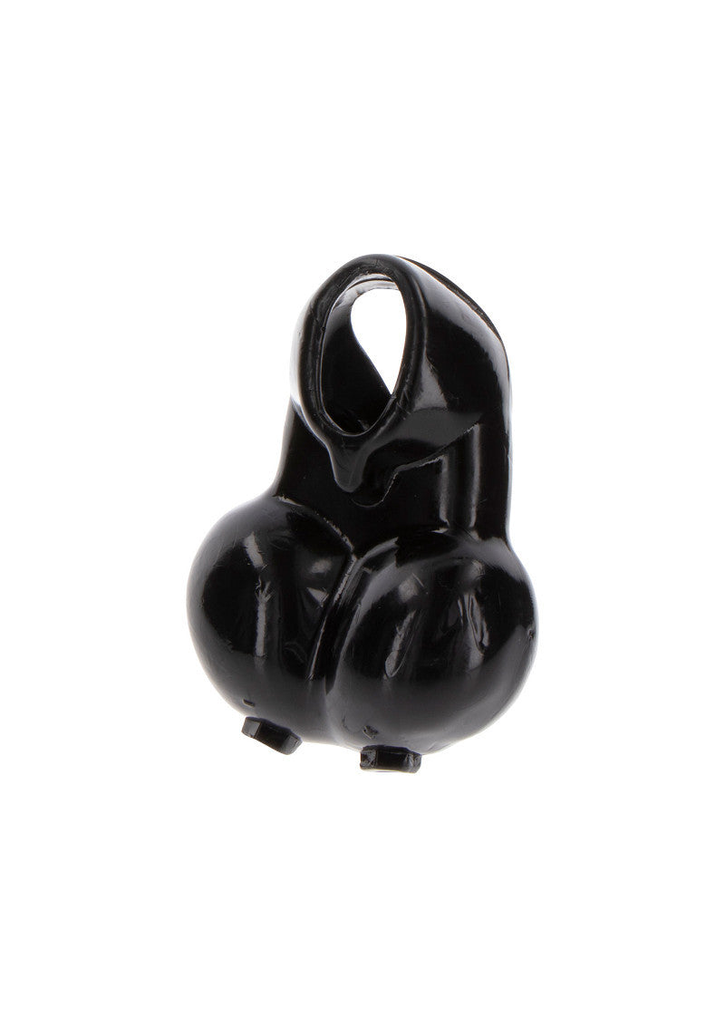 ToyJoy Black Cock Ring with Testicles