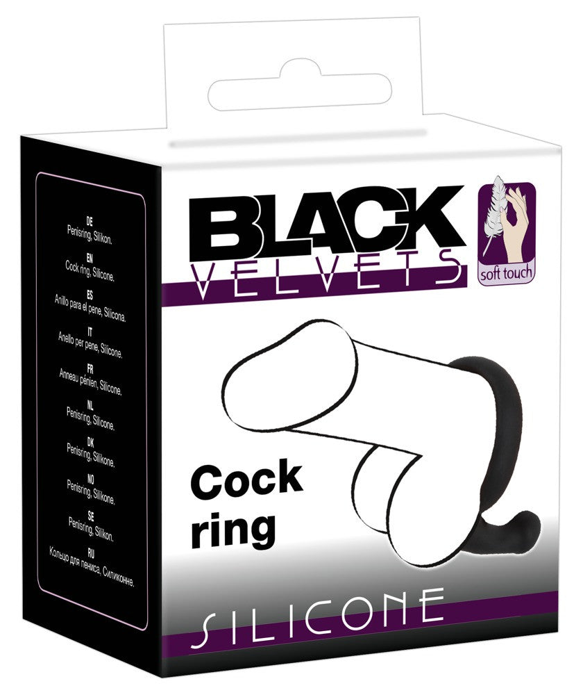 Black Velvets Cock Ring with Anal Plug