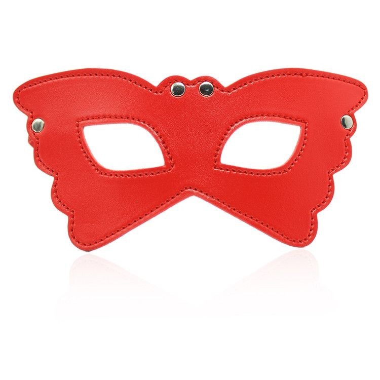 Butterfly mask red wearable bondage fetish sexy mask for men and women