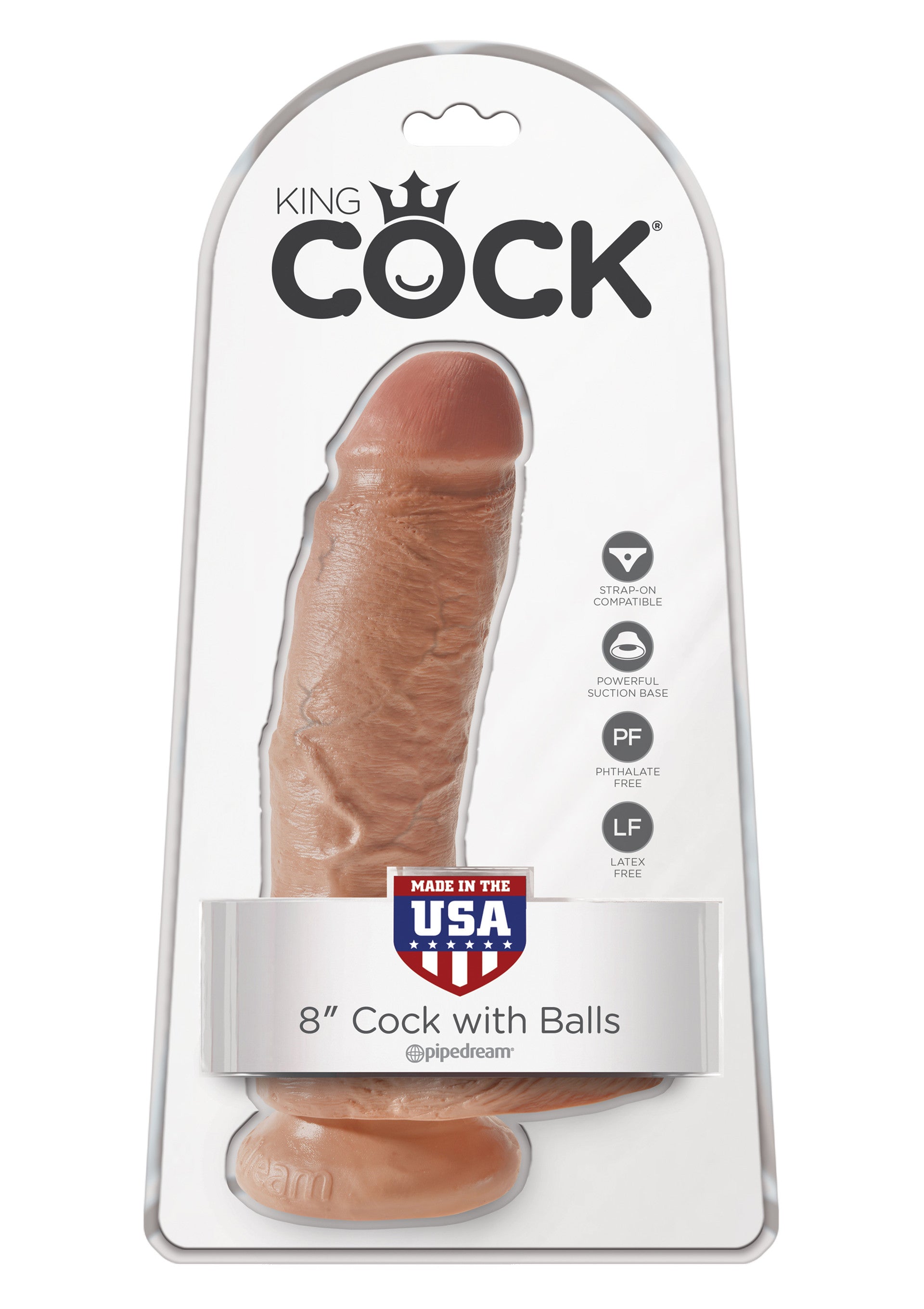 Realistic Dildo with Suction Cup Cock 8 Inch With Balls