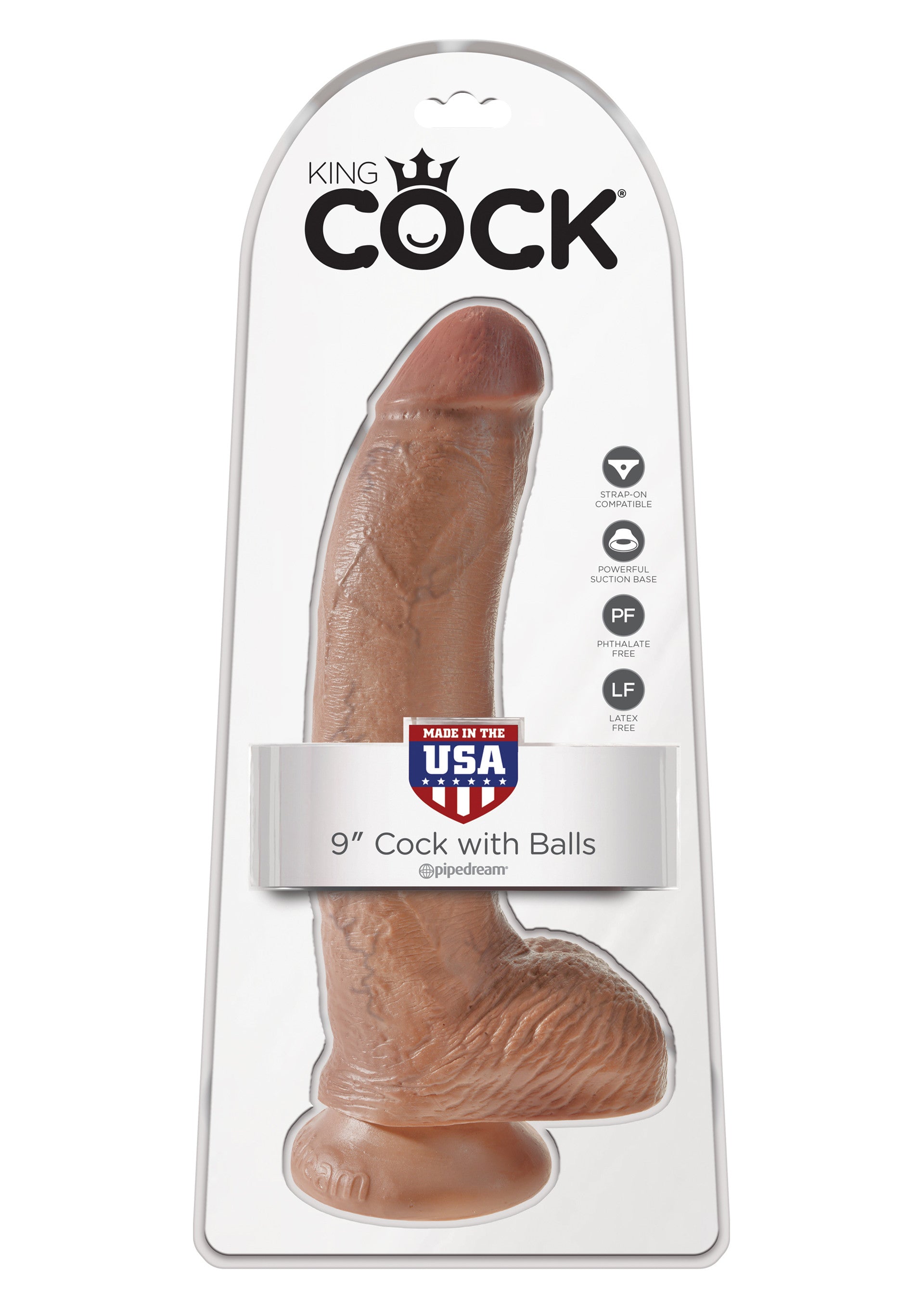Realistic Vaginal Anal Dildo with Suction Cup and Balls 9 Inch Cock With Balls