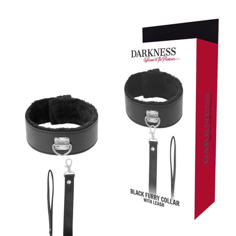 Collar with leash DARKNESS COLLAR WITH LEASH TITANIUM