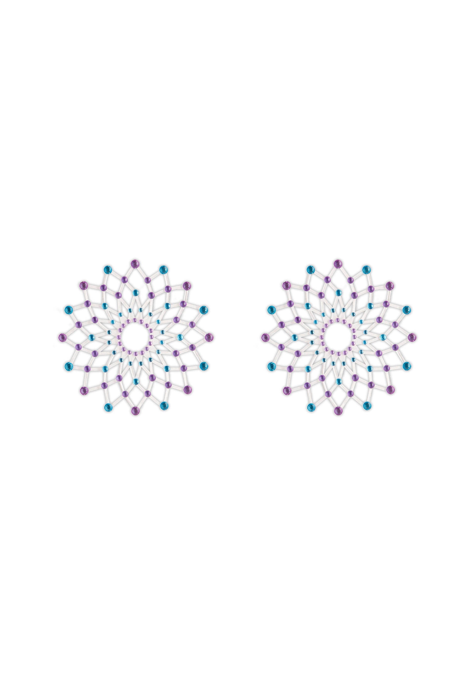 Copricapezzoli con strass Pasties Charm III blue & purple