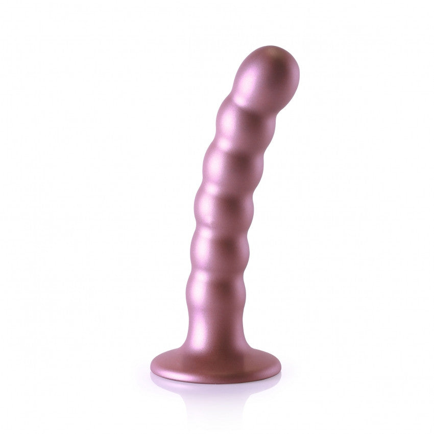 Beaded G-Spot Dildo 5'' / 13 cm Rose Gold with Suction Cup
