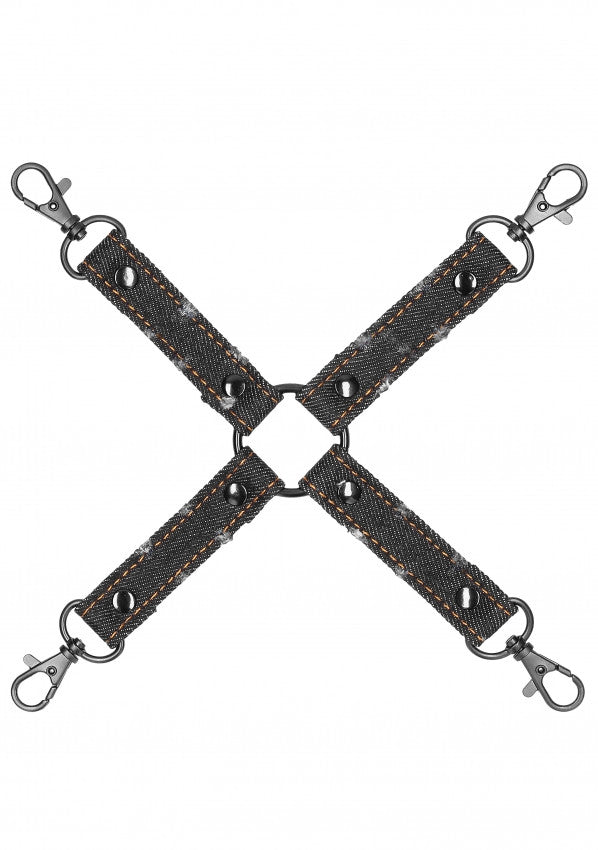 Denim Hogtie Roughend Denim Style Black Handcuff Restraint
