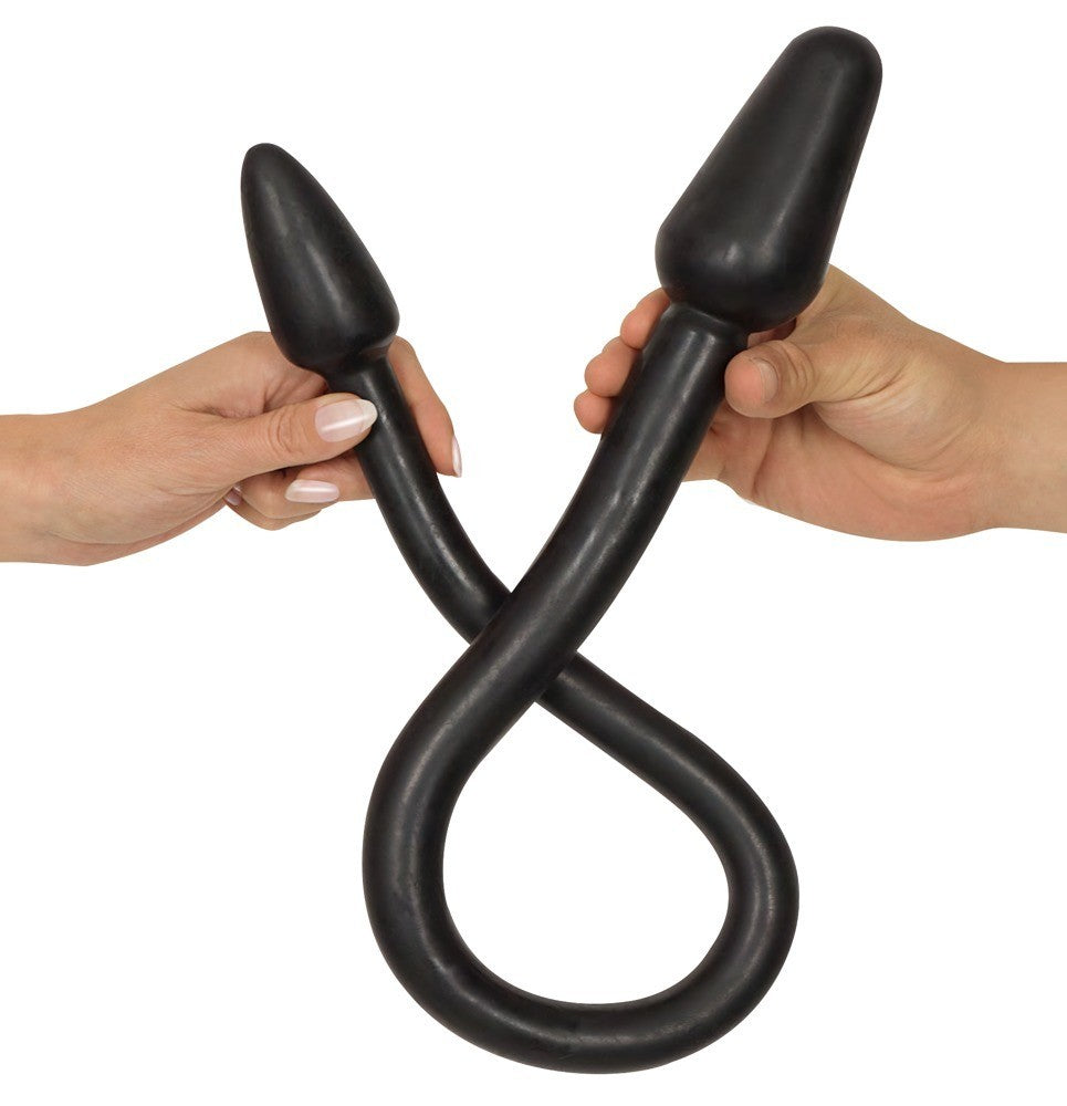 Double penetration dildo vaginal anal black waterproof plug black