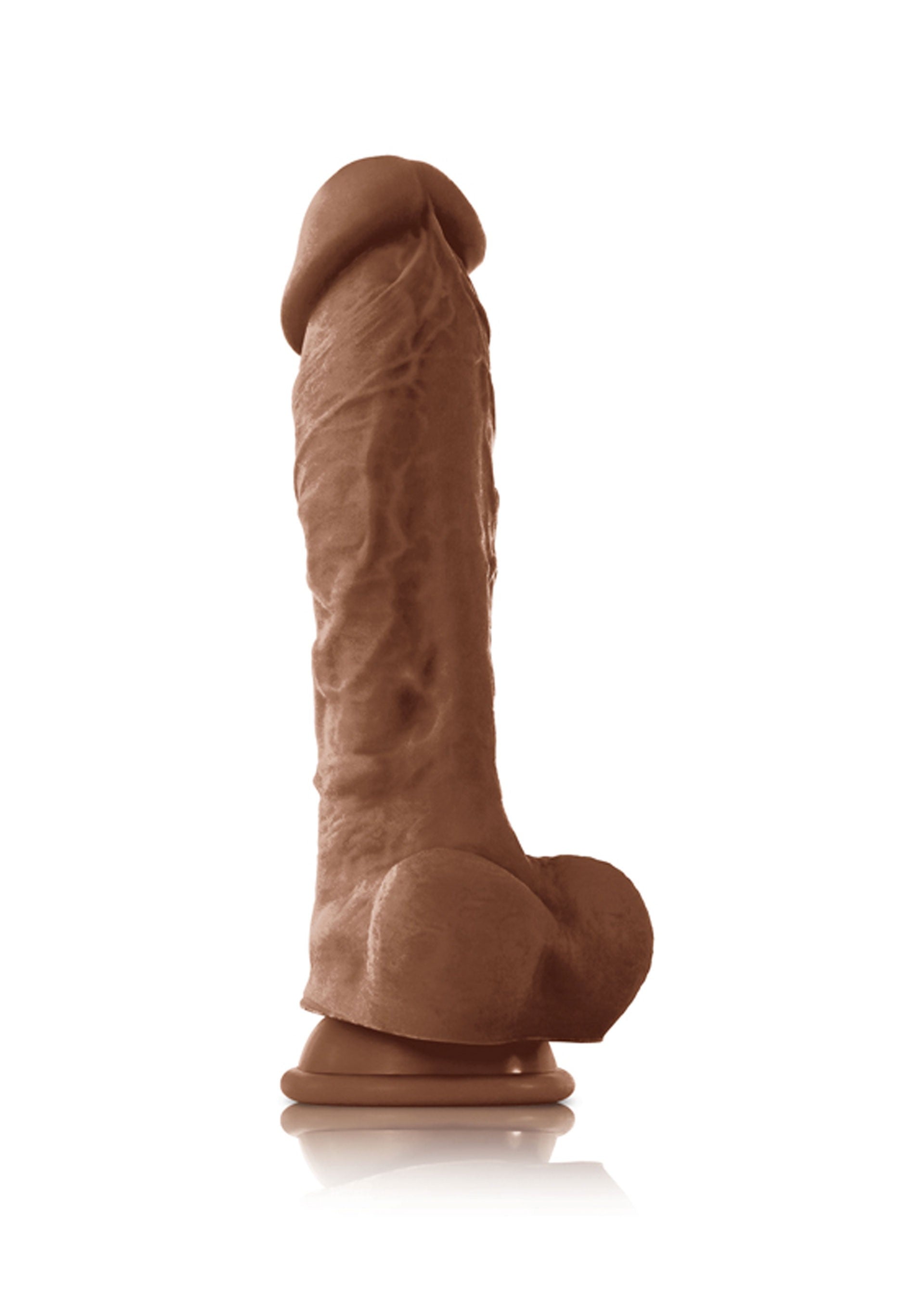 Realistic silicone dildo with suction cup vaginal anal phallus maxi cock black sex toys 8 caramel
