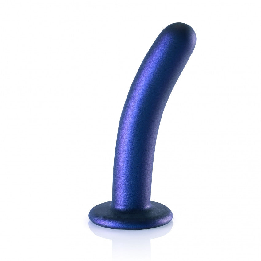 Vaginal Dildo with Suction Cup Smooth G-Spot Dildo 6'' / 14.5 cm Metallic Blue