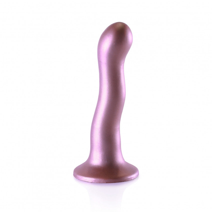 Ultra Soft Curvy G-Spot Dildo 7''/17 cm Rose Gold Suction Cup Vaginal Dildo