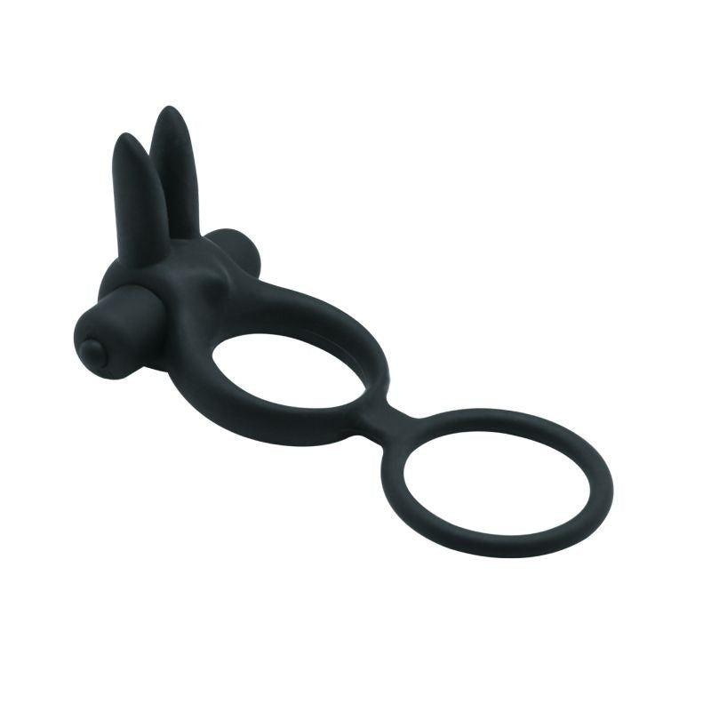 Double Vibrating Cock Ring with Vaginal Clitoral Stimulator