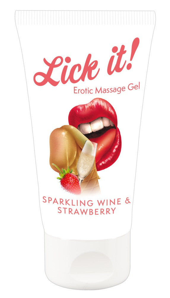 Erotic Massage Gel edible champagne and strawberry flavor 50 ml