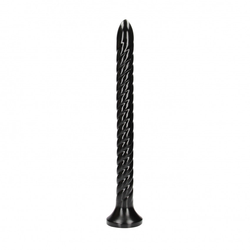Anal dildo with suction cup Swirled Anal Snake 16''/ 40 cm Black