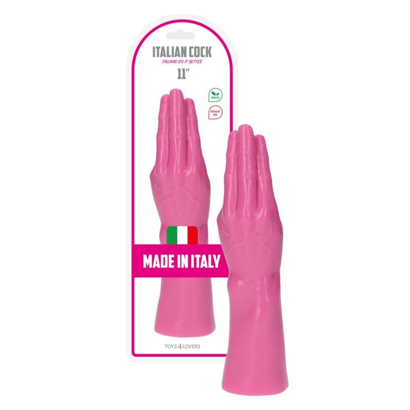 Dildo anal fisting dildo hand Italian Cock 11'' Pink