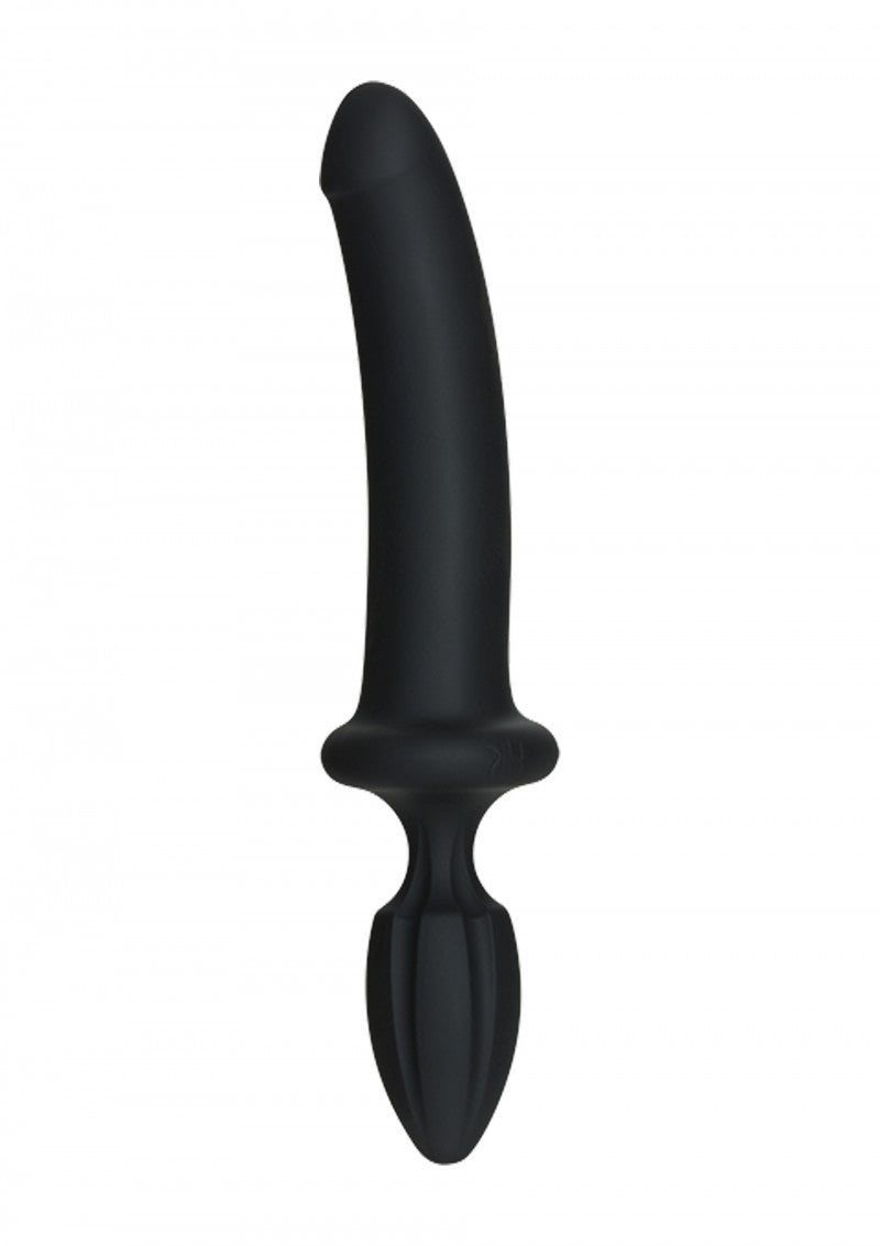 Realistic double dildo and anal vaginal plug in silicone dildo butt black fuck 10