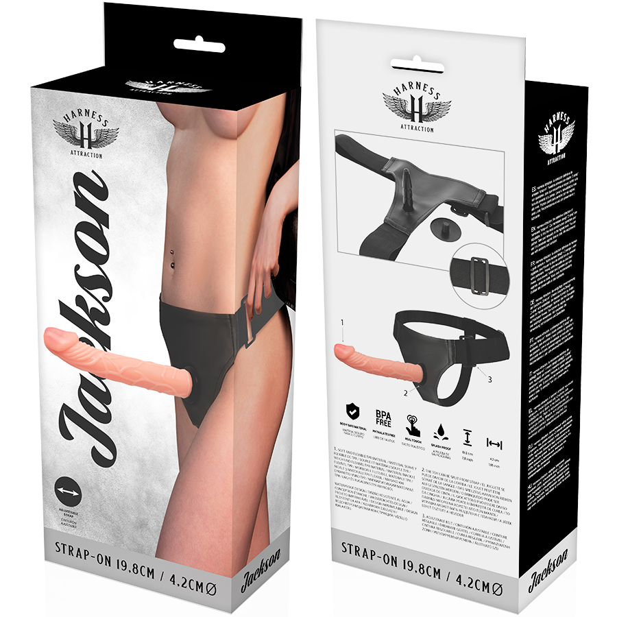 Wearable Dildo HARNESS ATTRACTION JACKSON FLESH 19.8 X 4.2CM