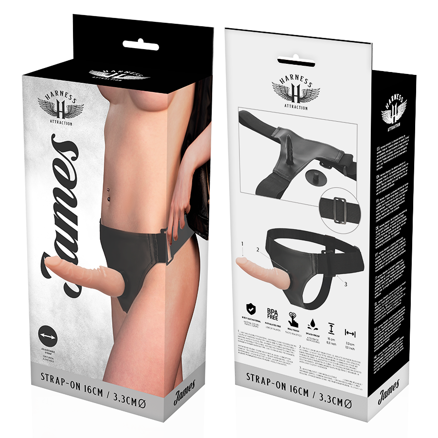 Wearable Dildo HARNESS ATTRACTION JAMES FLESH 16 X 3.3CM