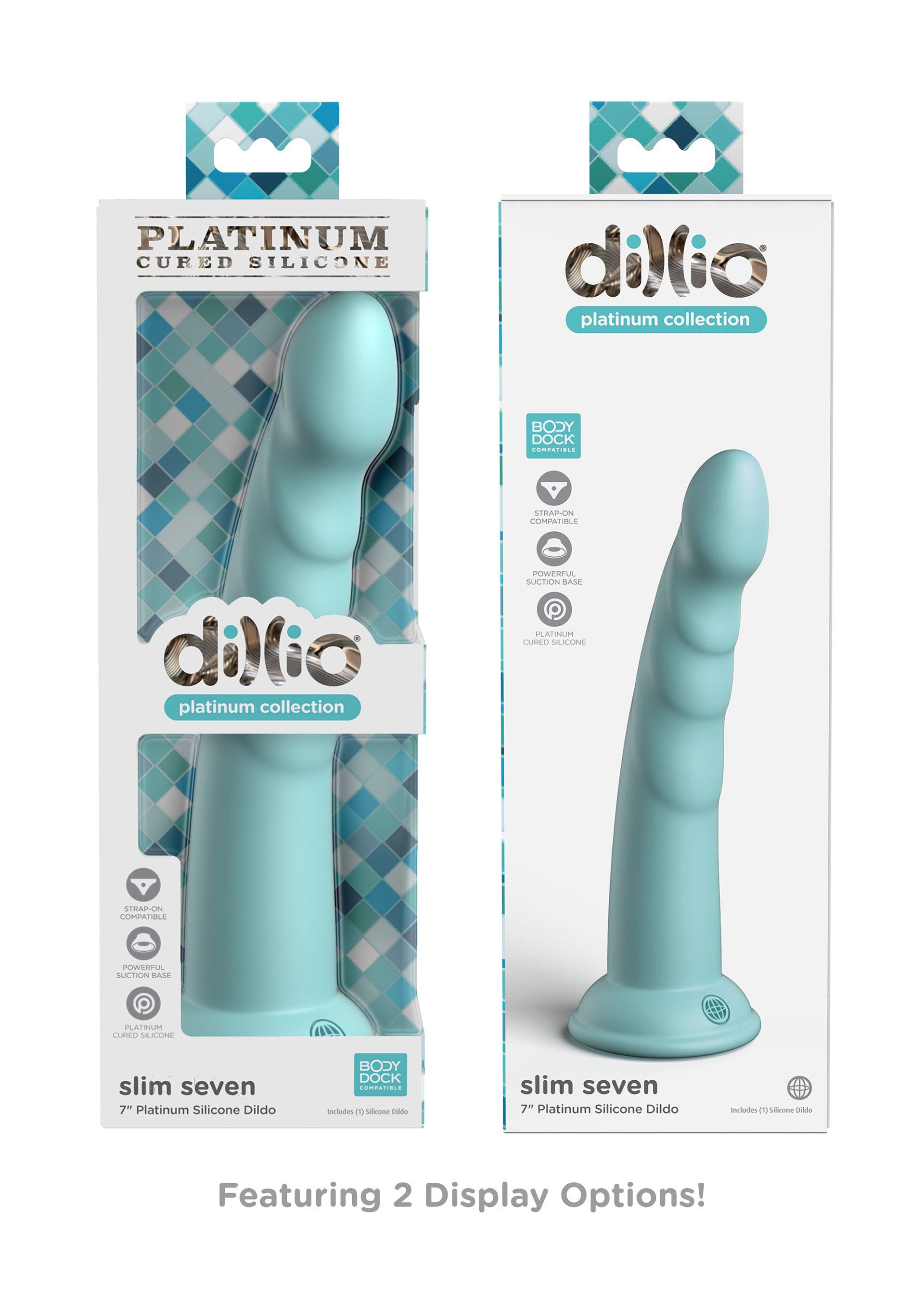 Slim Seven 7 Inch Wearable Dildo Turquoise