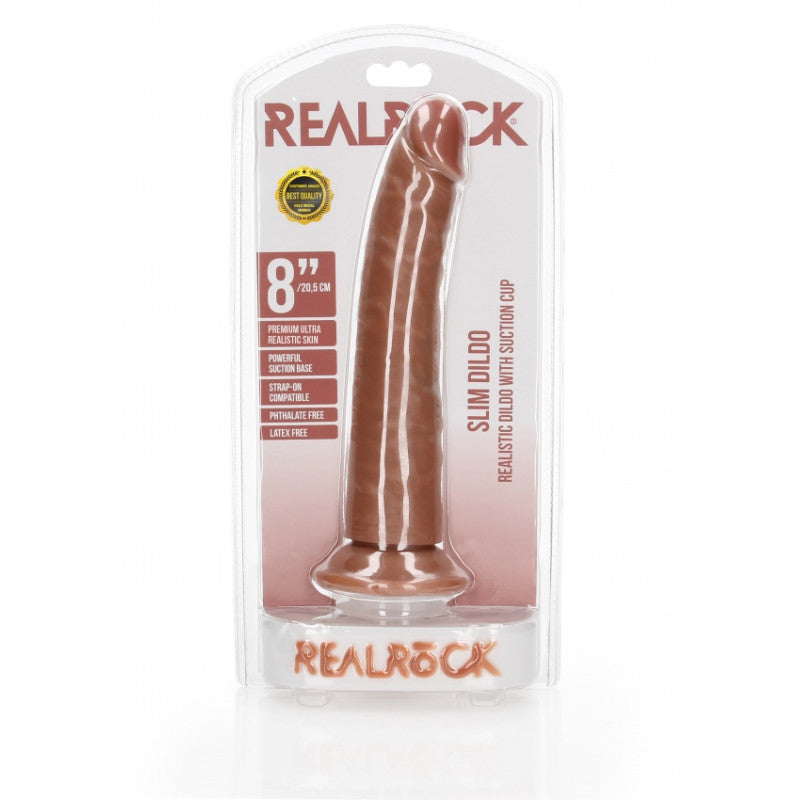 Dildo maxi tan slim REALISTIC DILDO without Balls WITH SUCTION CUP - 8''/ 20.5 CM