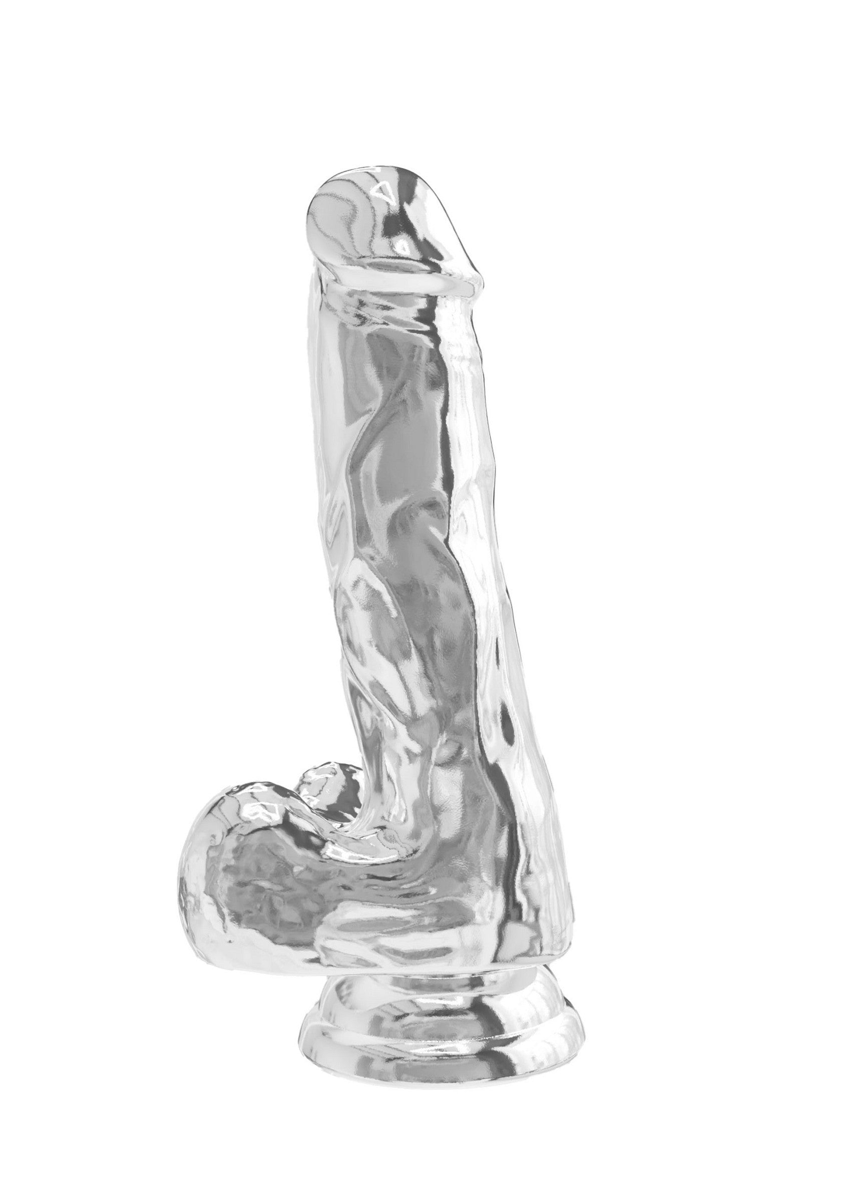 Realistic Dildo with Suction Cup Clear Dildo with Balls 6 inch