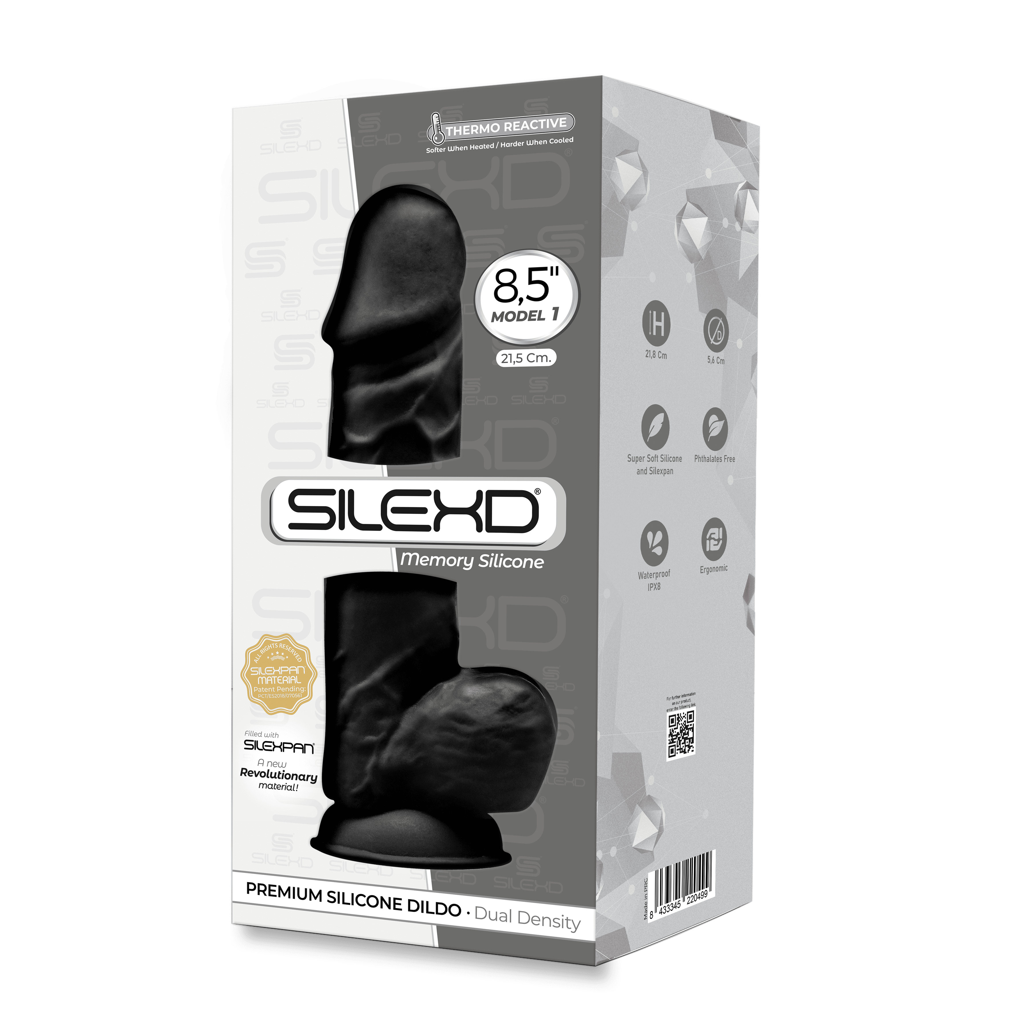 Realistic Dildo with Suction Cup Model 1 21.5 cm Black