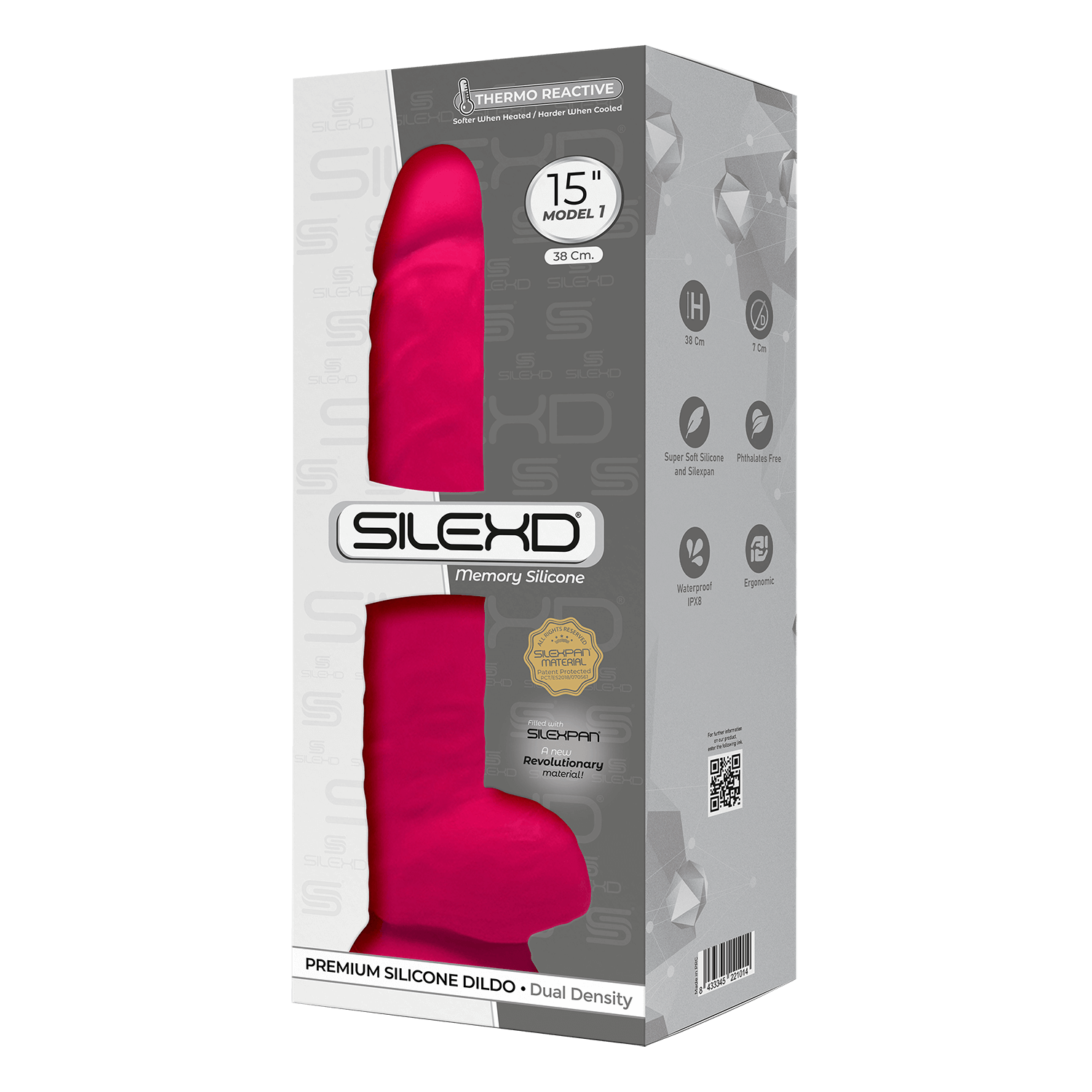 Fallo realistico con ventosa Model 1 38 cm pink