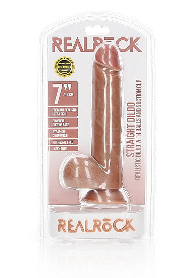 Realistic Dildo with Balls and Suction Cup - 7''/ 18 cm