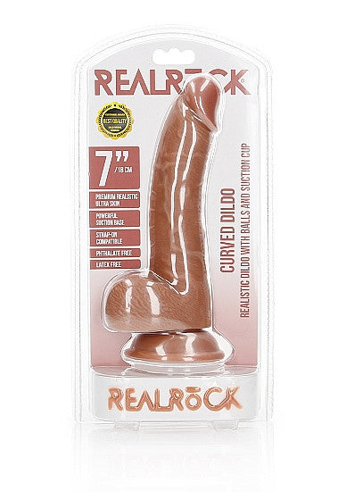 Fallo realistico caramello Dildo with Balls and Suction Cup - 7''/ 18 cm