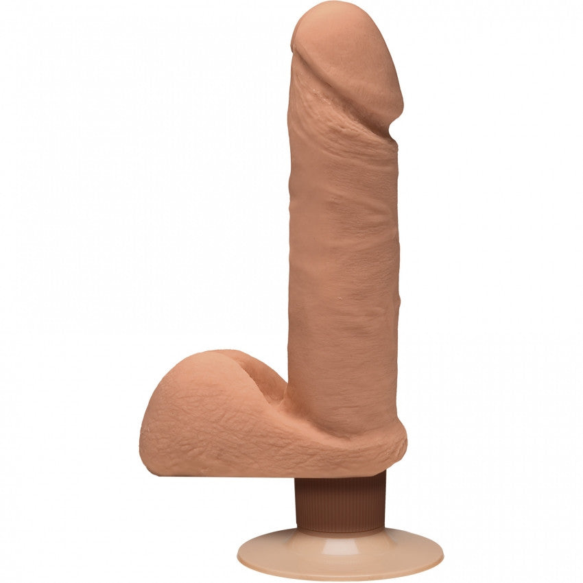 Perfect D Realistic Vibrator with Balls ULTRASKYN - 7" / 18 cm - Caramel