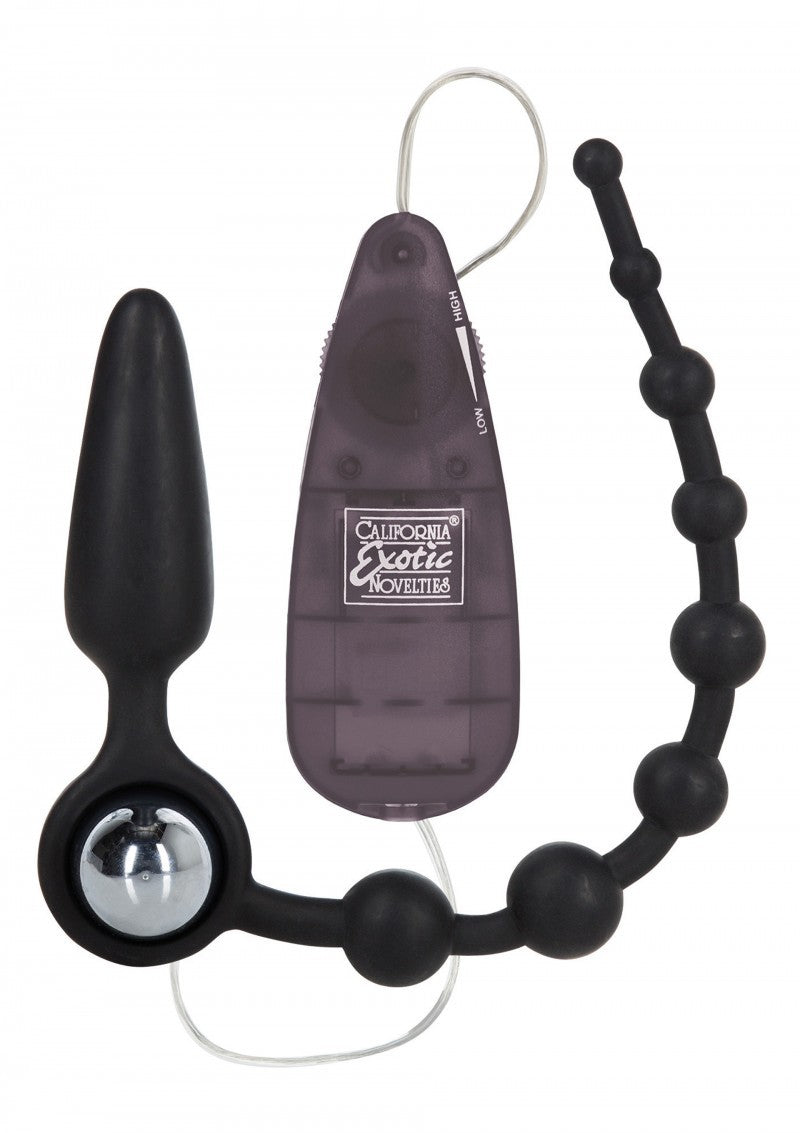 Vibrating dildo double anal plug black double butt black
