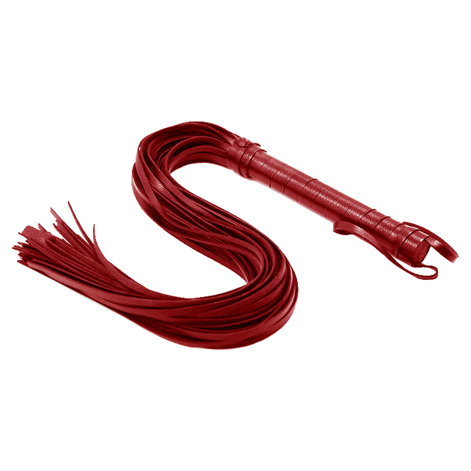 frusta bondage Flogger Long Leather red