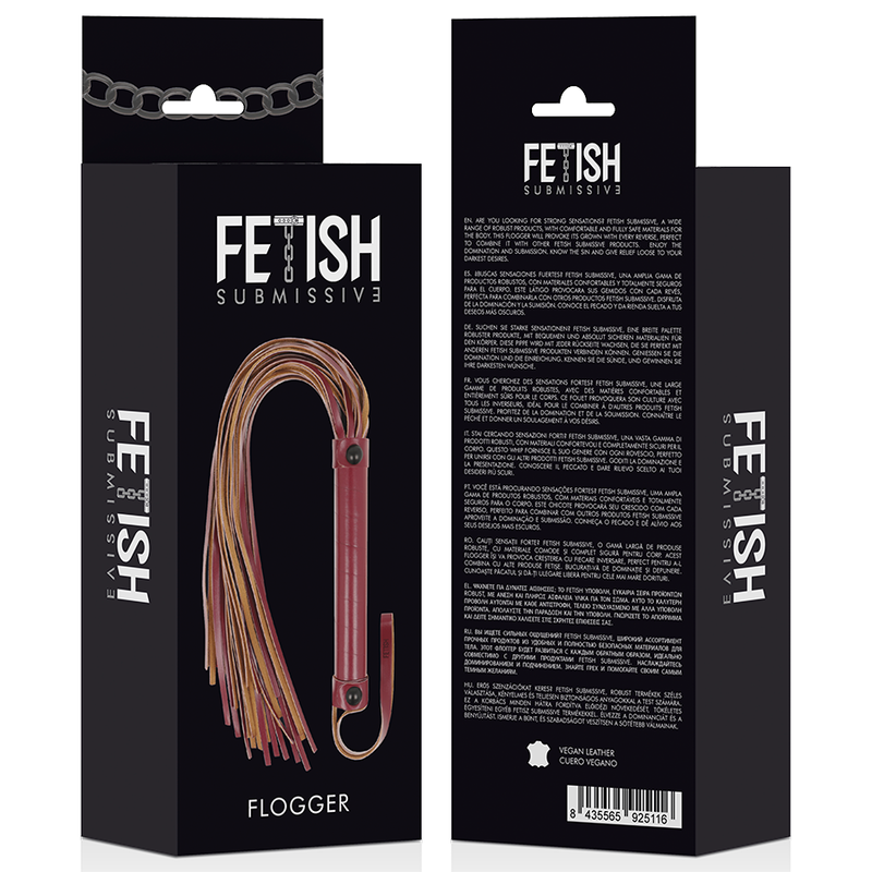 FETISH SUBMISSIVE DARK ROOM FLOGGER VEGAN LEATHER whip