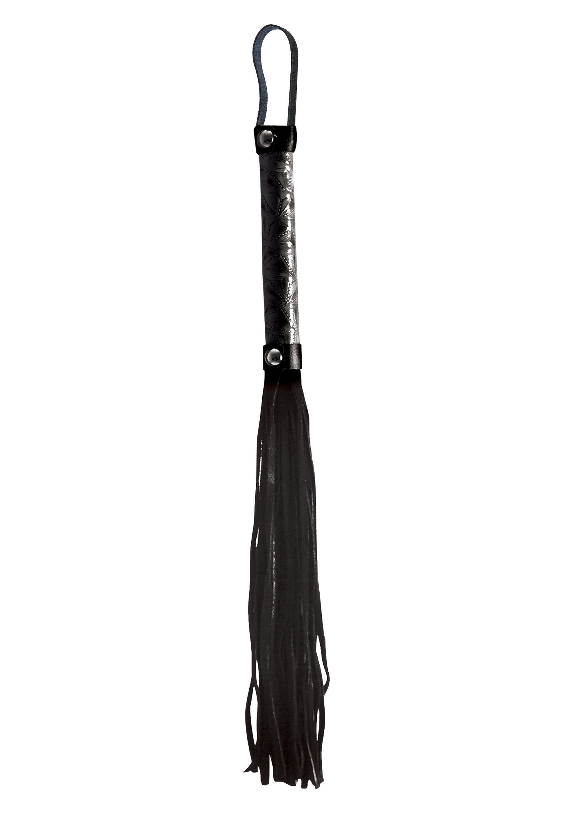 Black bondage leather whip