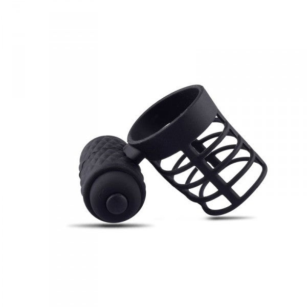 Penis Extender Sleeve Vibrating Cock Ring Wearable Black Extender