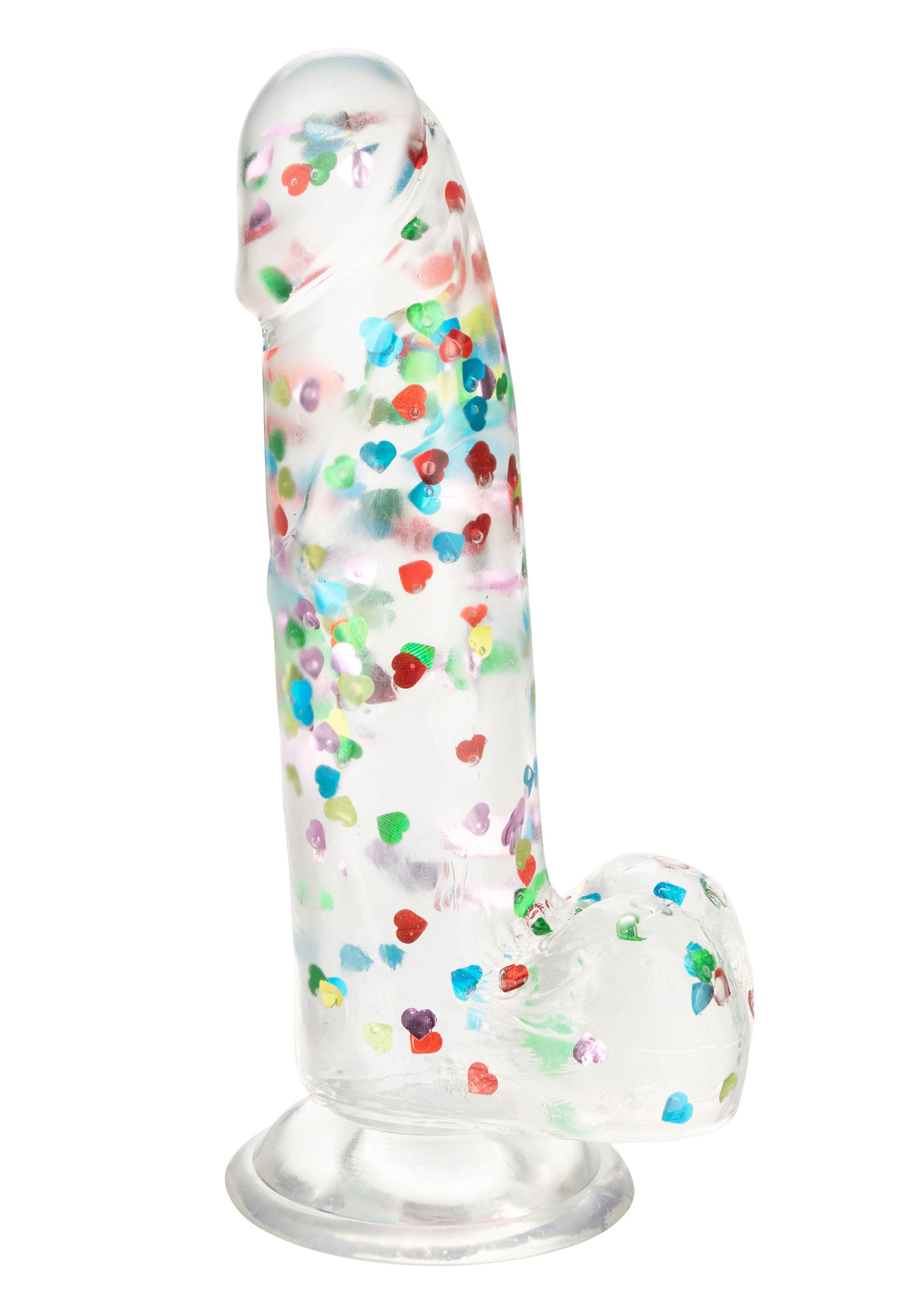 Realistic Dildo with Suction Cup I Love Dick Heart Filled Dong