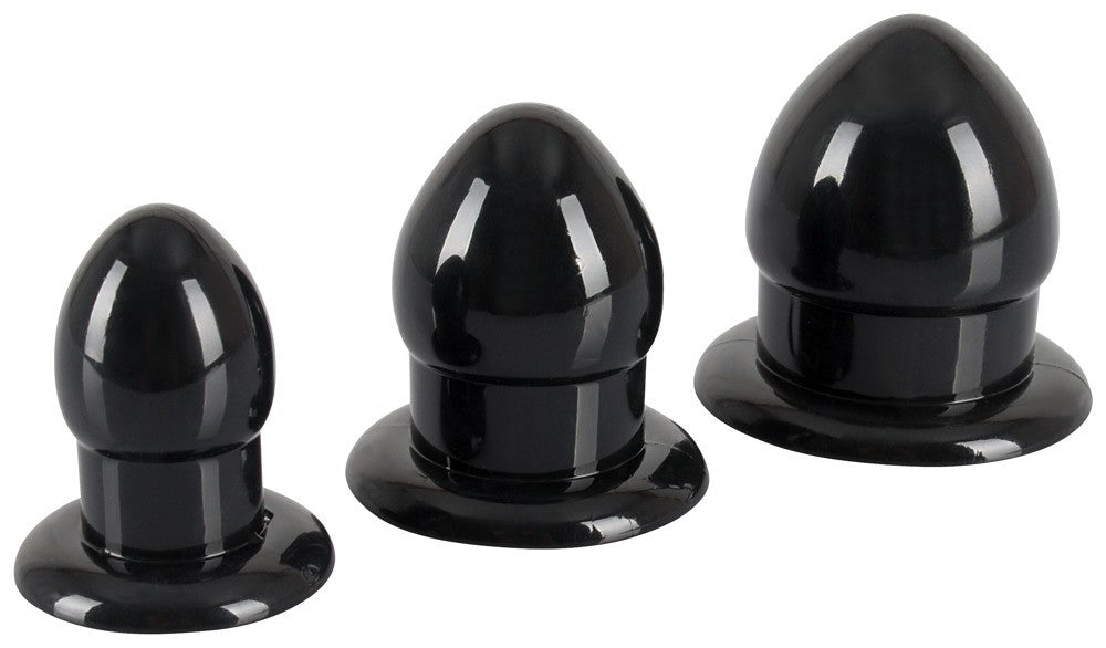 Kit 3pcs anal plug set mini medium maxi dildo anal sex toys black black butt
