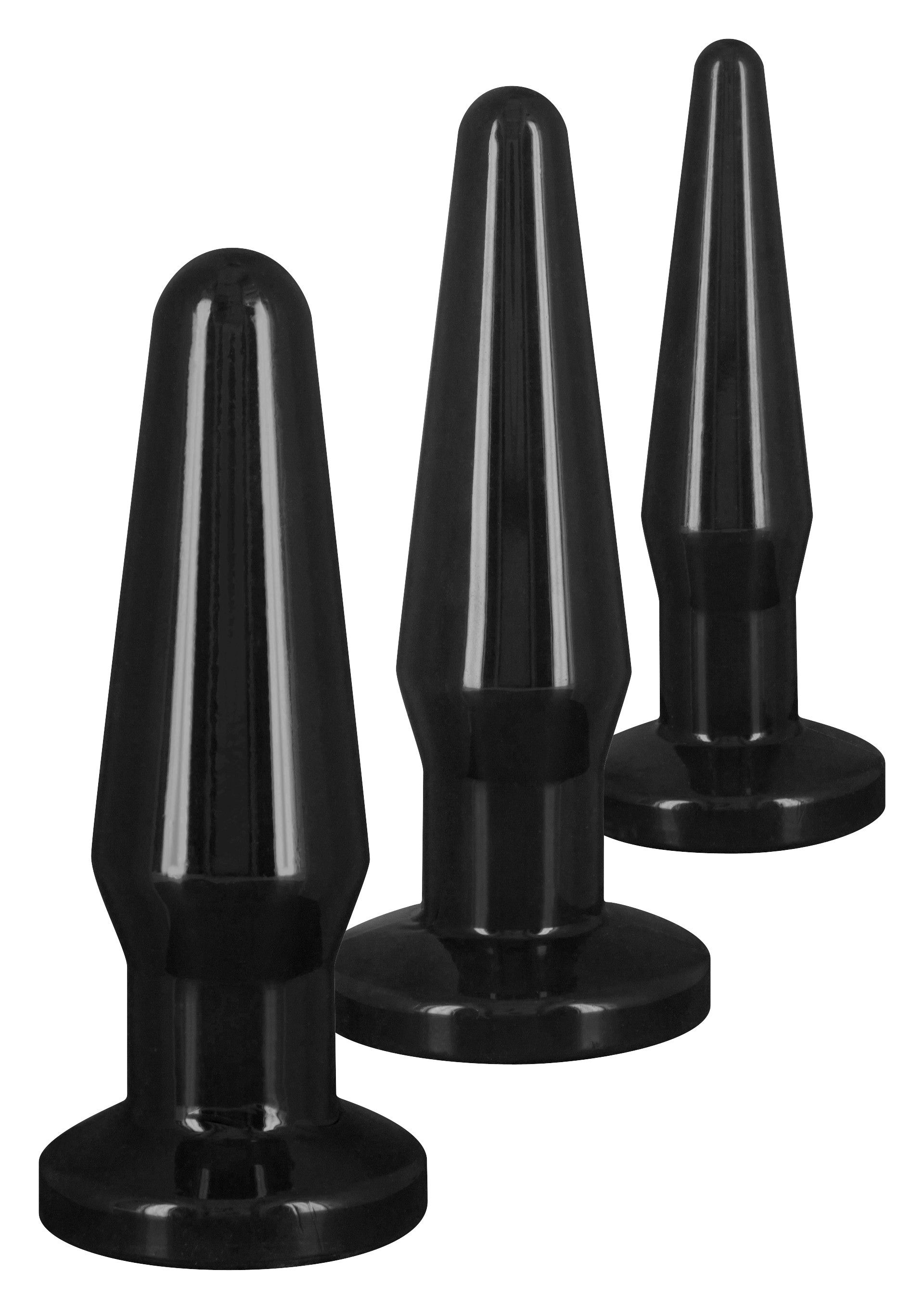 Anal dildo kit 3 pcs dildo butt plug sex sex toys anal mini maxi black black