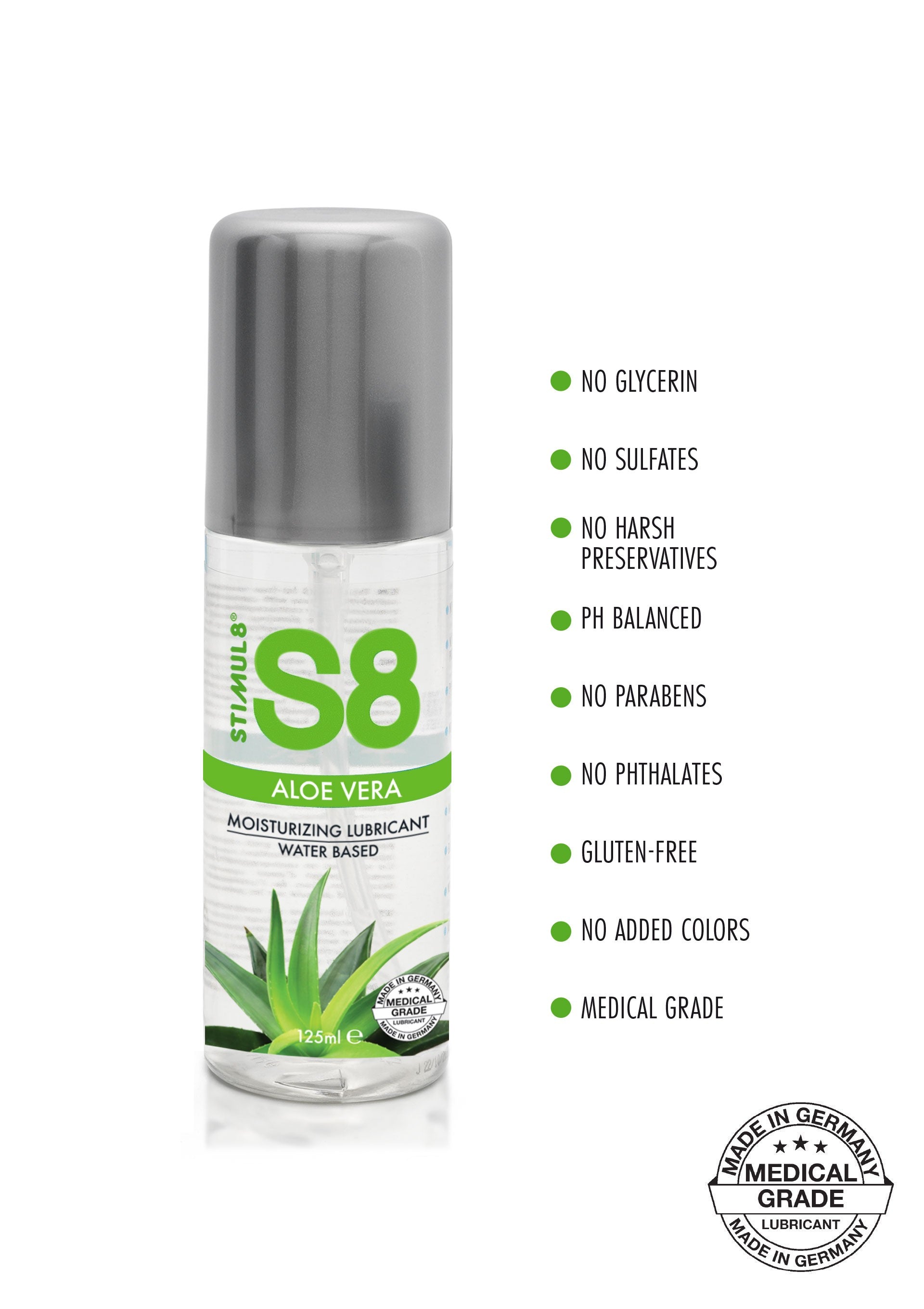 S8 WB Aloe Vera Lube 125ml Intimate Anal Vaginal Lubricant
