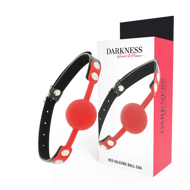 Darkness Ball Gag Fetish Bite in Red Silicone
