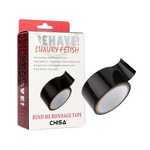 Shiny black bdsm restraint tape role playing chisa novelties