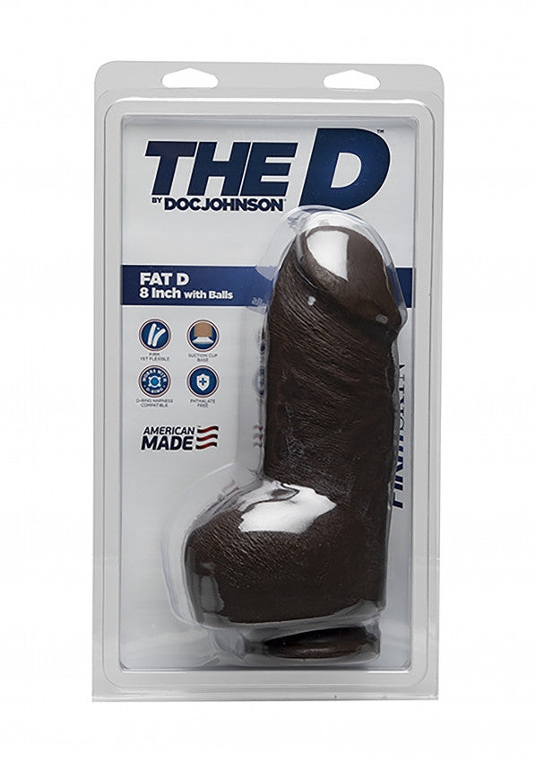 FIRMSKYN Fat D + Balls Chocolate Dildo - 8"