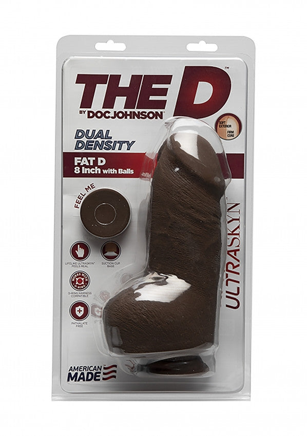 Dildo grosso cioccolato dual density Fat D + Balls FIRMSKYN - 8"
