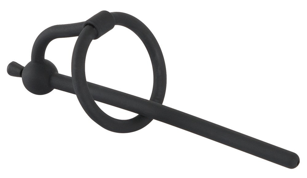 Penis Plug Cock Ring with Black Silicone Sperm Blocker