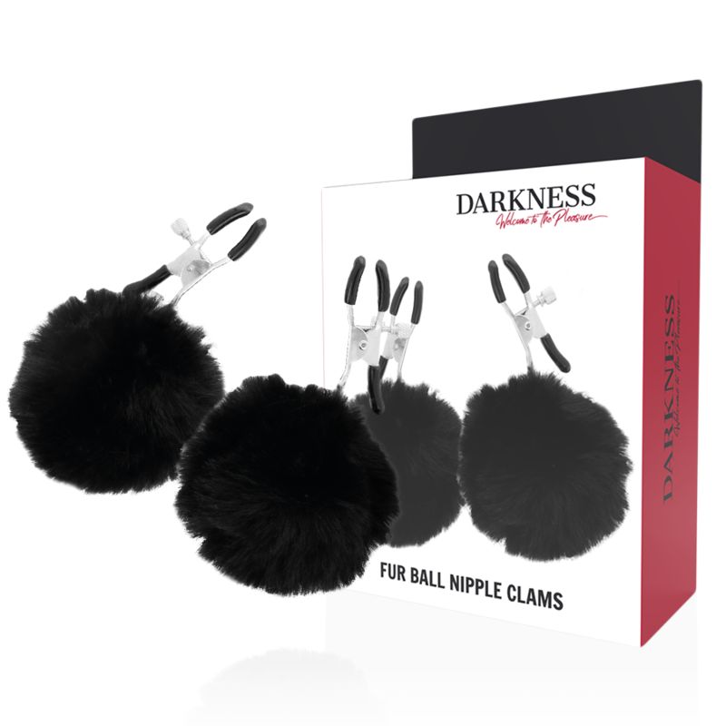 Darkness Fur Ball Nipple Clamps