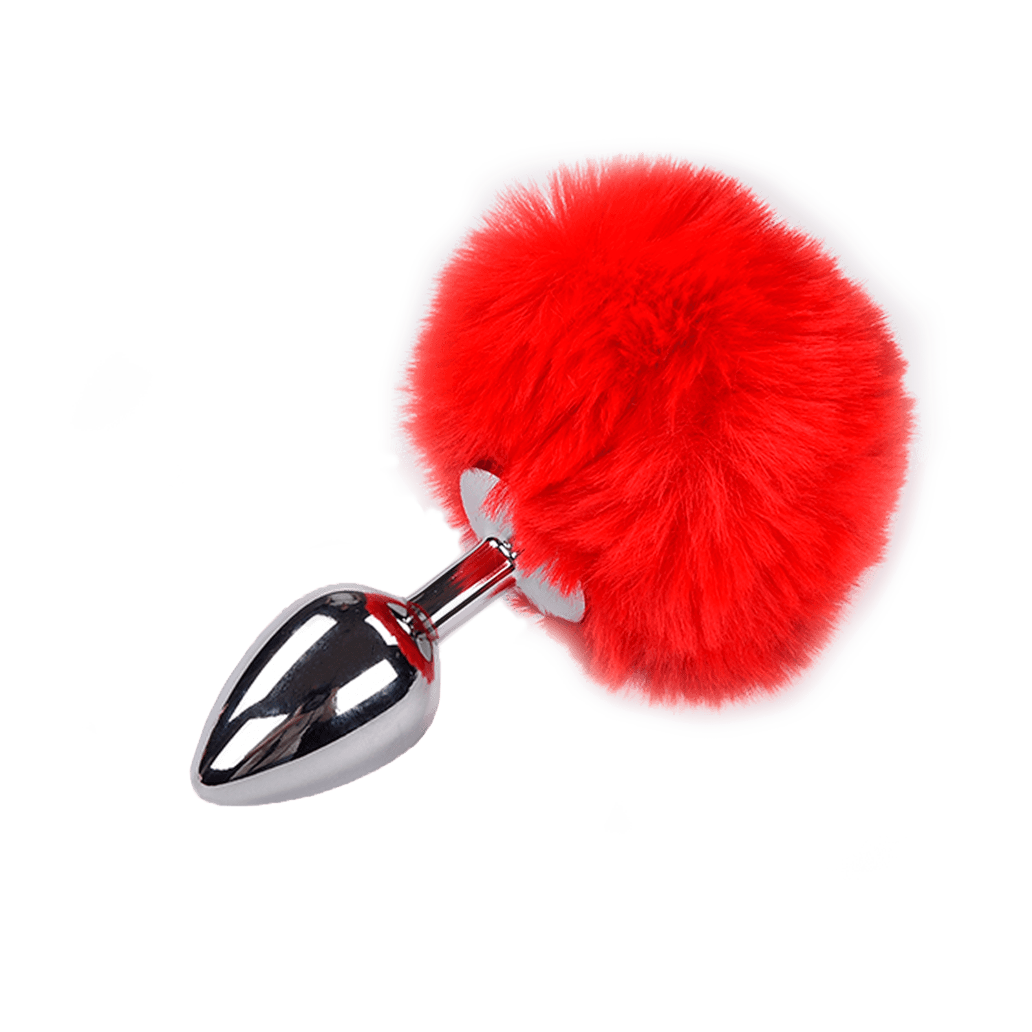 Plug anale con coda Metal Anal Fluffy Plug M red