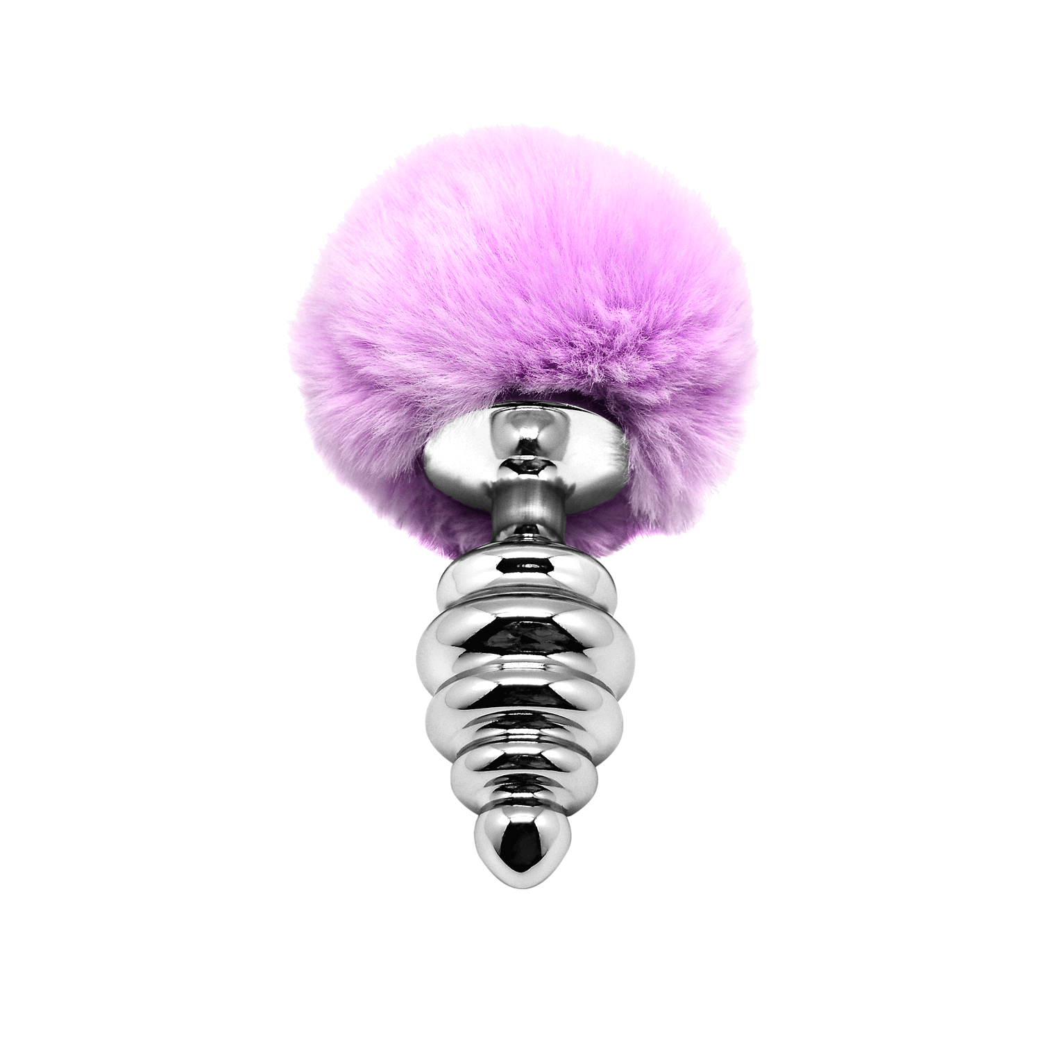 Anal plug with tail Metal Anal Fluffy Twist Plug L purple