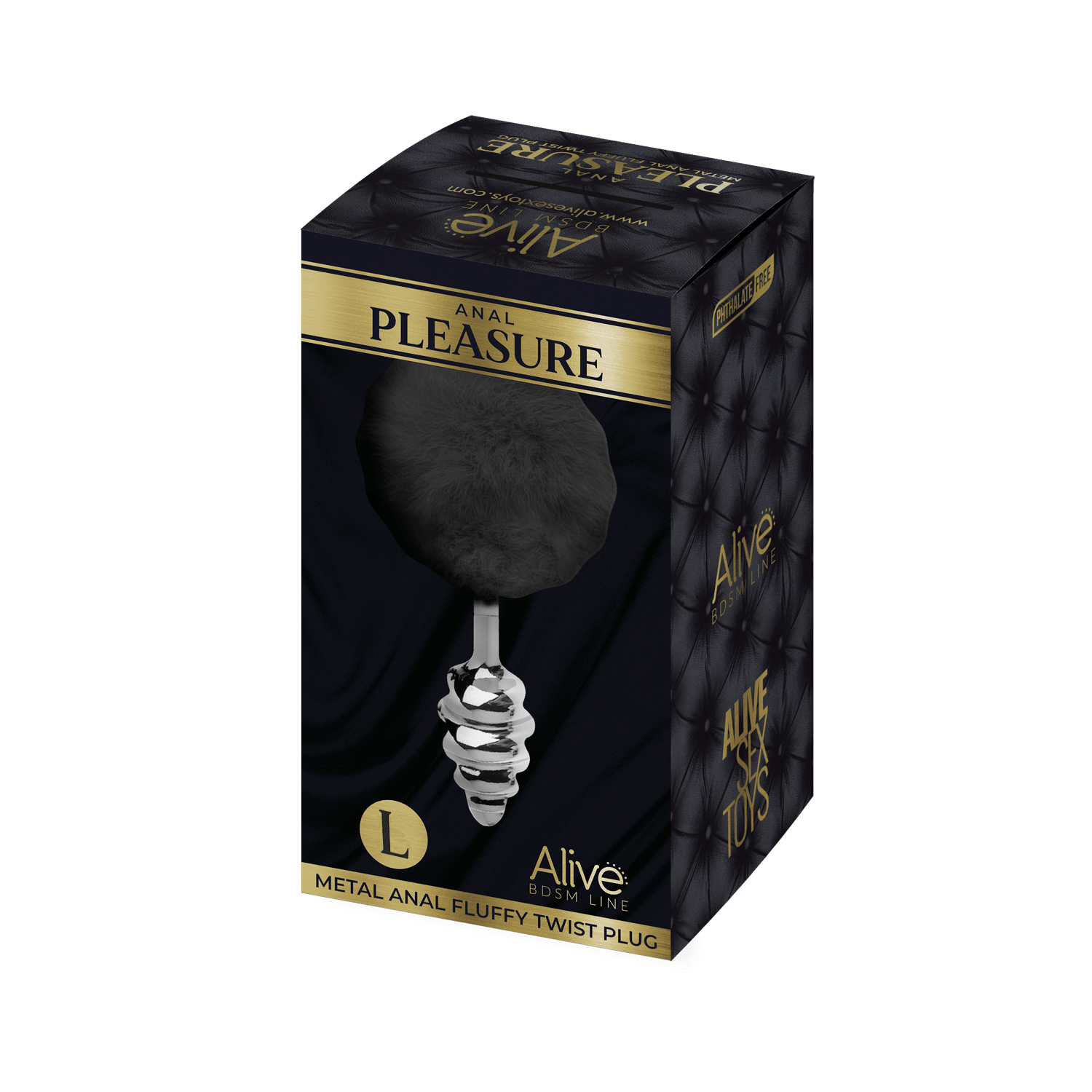 Anal plug with tail Metal Anal Fluffy Twist Plug L