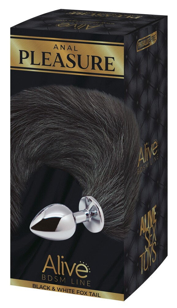 Plug anale dildo liscio in metallo con coda Fox Tail