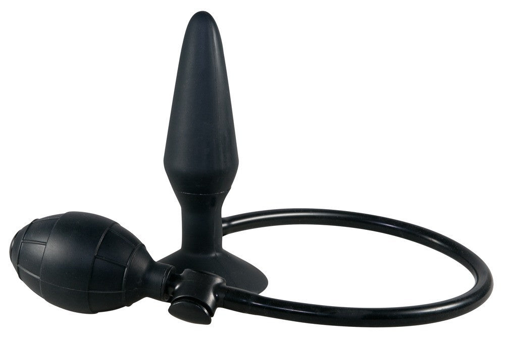True Black Inflatable Butt Plug