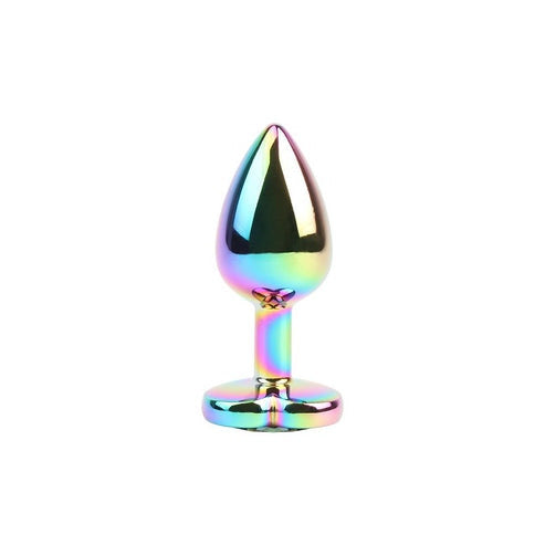 Rainbow anal plug with chisa novelties stone