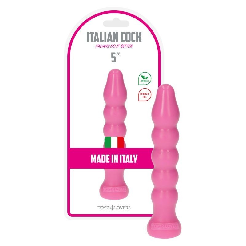 Pink anal plug with suction cup dildo stimulator for men and women, waterproof pink anal